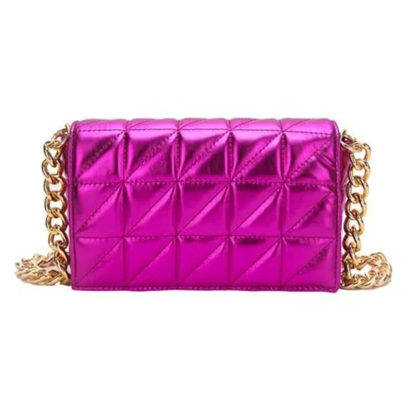 Small PU Leather Shoulder Bag Clutch with Chain Strap - Picture 2 of 8